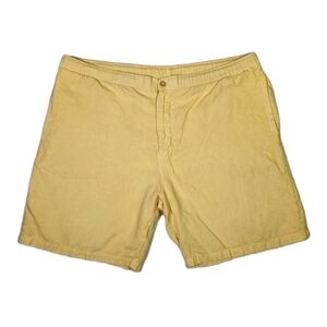 Vintage 90s Mix Studio Linen Blend Shorts Mens Large Yellow Retro Made In USA
